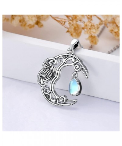 Mother's Day Gifts for Women Mother Girls 925 Sterling Silver Necklace Birthdays Gifts Lotus Moon $24.48 Necklaces