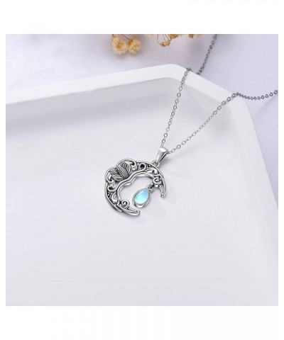 Mother's Day Gifts for Women Mother Girls 925 Sterling Silver Necklace Birthdays Gifts Lotus Moon $24.48 Necklaces