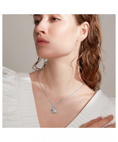 Mother's Day Gifts for Women Mother Girls 925 Sterling Silver Necklace Birthdays Gifts Lotus Moon $24.48 Necklaces