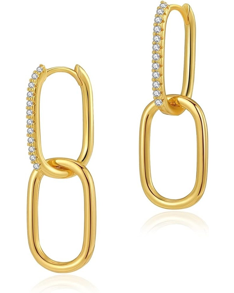 Huggie Earrings for Women Gold Hoop 18K Gold Filled Small Simple Delicate Hypoallergenic Ear Jewelry Link CZ $9.00 Earrings