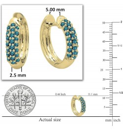 0.30 Carat (ctw) 14K Ladies Pave Set Huggies Hoop Earrings 1/3 CT, Yellow Gold Blue Diamond $155.18 Earrings