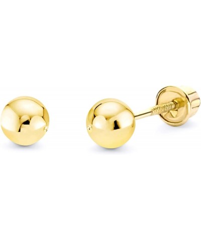 14K Yellow Gold Polished 2mm - 6mm Ball Stud Earrings With Screw Back 4 mm $24.38 Earrings