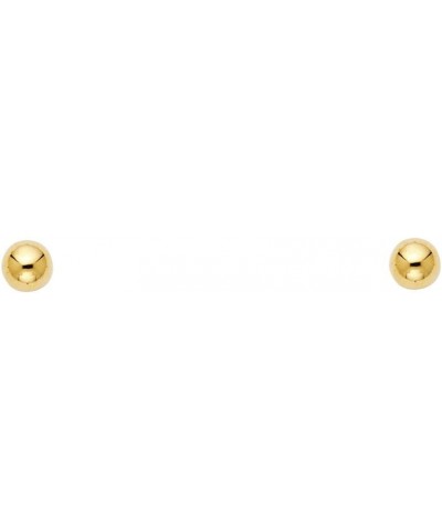 14K Yellow Gold Polished 2mm - 6mm Ball Stud Earrings With Screw Back 4 mm $24.38 Earrings