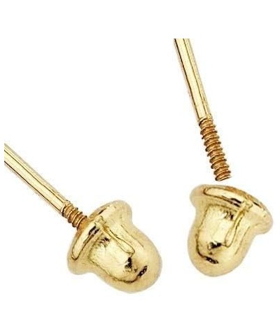 14K Yellow Gold Polished 2mm - 6mm Ball Stud Earrings With Screw Back 4 mm $24.38 Earrings