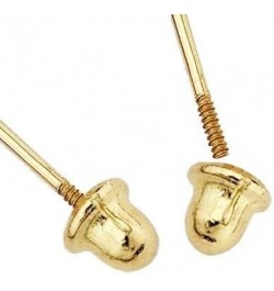 14K Yellow Gold Polished 2mm - 6mm Ball Stud Earrings With Screw Back 4 mm $24.38 Earrings