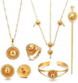 18K Gold Plated Ethiopian Jewelry Sets for women Wedding Party Bridesmaid Habesha Jewelry S48C $14.52 Jewelry Sets