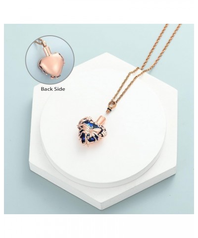 Butterfly Heart Urn Necklaces Cremation Jewelry for Ashes for Women Men Memorial Human Ashes Pendant A Rose Gold-Blue $11.21 ...