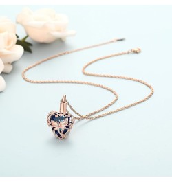 Butterfly Heart Urn Necklaces Cremation Jewelry for Ashes for Women Men Memorial Human Ashes Pendant A Rose Gold-Blue $11.21 ...