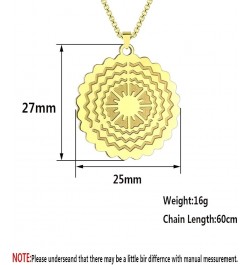 Gold Plated Sun Disk Pendant Engraved Sun Necklace Minimal Gold Disk Pendant Trendy Disk Sunshine Pendant Starburst Necklace ...