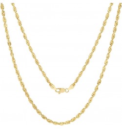 14k Yellow Gold 3mm Rope Chain Diamond Cut Lightweight Necklace, Mens Womens Jewelry 16" 18" 20" 22" 24" 26" 28" 30 24 $139.5...