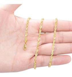 14k Yellow Gold 3mm Rope Chain Diamond Cut Lightweight Necklace, Mens Womens Jewelry 16" 18" 20" 22" 24" 26" 28" 30 24 $139.5...