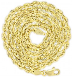 14k Yellow Gold 3mm Rope Chain Diamond Cut Lightweight Necklace, Mens Womens Jewelry 16" 18" 20" 22" 24" 26" 28" 30 24 $139.5...