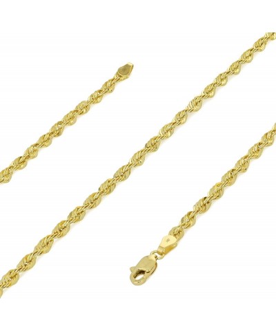 14k Yellow Gold 3mm Rope Chain Diamond Cut Lightweight Necklace, Mens Womens Jewelry 16" 18" 20" 22" 24" 26" 28" 30 24 $139.5...