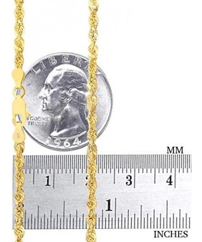 14k Yellow Gold 3mm Rope Chain Diamond Cut Lightweight Necklace, Mens Womens Jewelry 16" 18" 20" 22" 24" 26" 28" 30 24 $139.5...