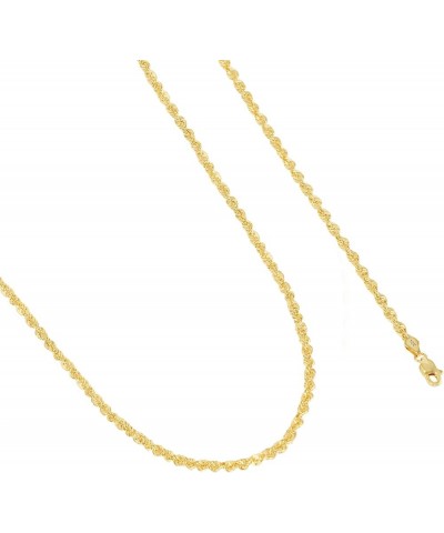 14k Yellow Gold 3mm Rope Chain Diamond Cut Lightweight Necklace, Mens Womens Jewelry 16" 18" 20" 22" 24" 26" 28" 30 24 $139.5...