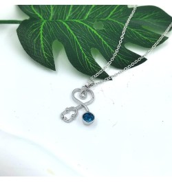 Stethoscope Pendant Necklace for Women Crystal Heart Shaped Stethoscope Clavicle Necklace Nurse's Day Gift Jewelry Blue $7.50...