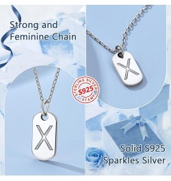 Solid Silver Initial Necklace with S925 Stamp, 26 Alphabets Tiny Dog Tag for Women/Men, Send Gift Box Y $8.09 Necklaces