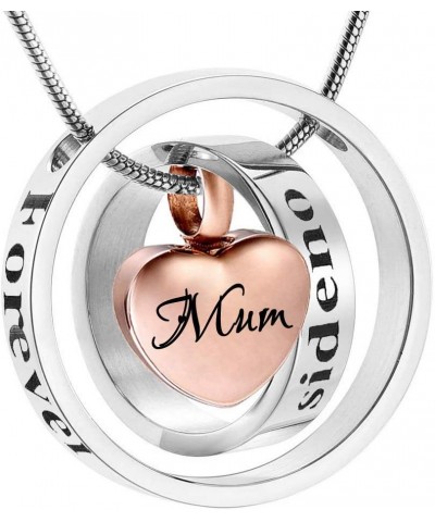 misyou Rose Gold Urn Necklace for Ashes Stainless Steel Memorial Cremation Jewelry for Women mum $10.52 Necklaces