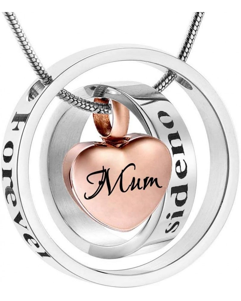 misyou Rose Gold Urn Necklace for Ashes Stainless Steel Memorial Cremation Jewelry for Women mum $10.52 Necklaces