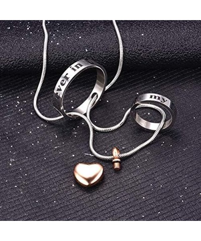 misyou Rose Gold Urn Necklace for Ashes Stainless Steel Memorial Cremation Jewelry for Women mum $10.52 Necklaces