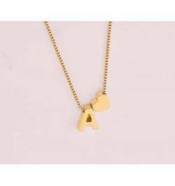 14K Gold Plated Initials with Filled Heart, Alphabet Pendant Letter A to Z Necklaces for Women with Gift Box | Adjustable Cha...