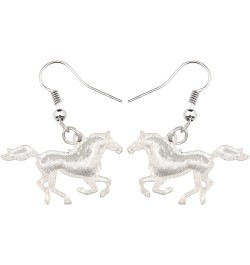 Enamel Alloy Running Horse Earrings Drop Dangle Fashion Jewelry For Women Girls Cute Charms Gift Purple $9.34 Earrings