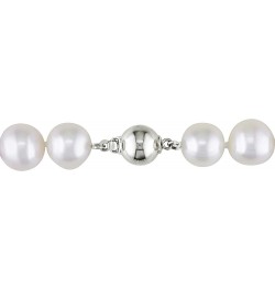 Cultured Freshwater Oval White Pearl Strand Necklace with Sterling Silver Ball Clasp, 18in 10.0-11.0mm $29.14 Necklaces