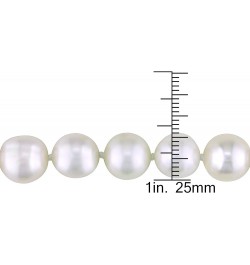 Cultured Freshwater Oval White Pearl Strand Necklace with Sterling Silver Ball Clasp, 18in 10.0-11.0mm $29.14 Necklaces