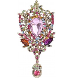 Women's Rhinestone Crystal Art Deco Floral Vine Tear Drop Banquet Brooch Pendant Colorful Gold-Tone $12.41 Brooches & Pins