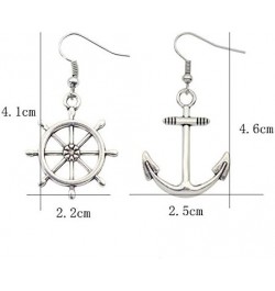 Irregular Silver Nautical Anchor Rudder Earrings Personality Fashion Dangle Earrings $8.84 Earrings