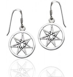 7-Point Elven Faery Star or Pentacle Sterling Silver Hook Earrings $17.91 Earrings