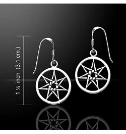 7-Point Elven Faery Star or Pentacle Sterling Silver Hook Earrings $17.91 Earrings