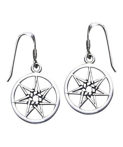 7-Point Elven Faery Star or Pentacle Sterling Silver Hook Earrings $17.91 Earrings