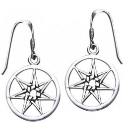 7-Point Elven Faery Star or Pentacle Sterling Silver Hook Earrings $17.91 Earrings