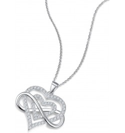 925 Sterling Silver Double Heart Infinity Pendant Necklace $10.25 Necklaces