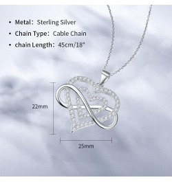 925 Sterling Silver Double Heart Infinity Pendant Necklace $10.25 Necklaces