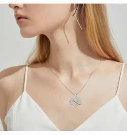 925 Sterling Silver Double Heart Infinity Pendant Necklace $10.25 Necklaces