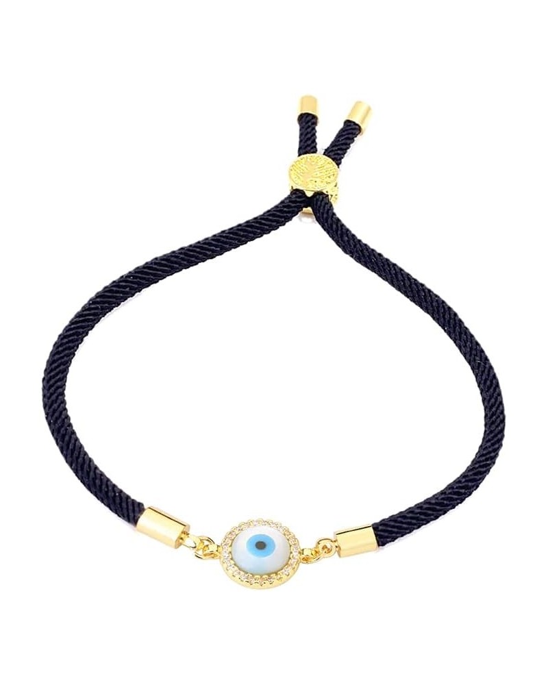 Evil Eye Bracelet - String Kabbalah Protection Bracelets for Friends Women Girls Faith Lucky Adjustable Bracelets Black - Adu...