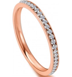 14K Gold Plated Half Eternity Rings for Women | Cubic Zirconia Engagement Ring | Moissanite Wedding Band Rose Gold $6.23 Rings