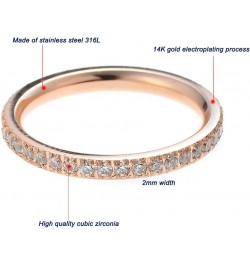 14K Gold Plated Half Eternity Rings for Women | Cubic Zirconia Engagement Ring | Moissanite Wedding Band Rose Gold $6.23 Rings