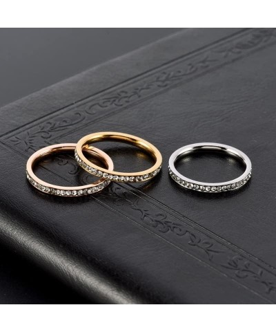 14K Gold Plated Half Eternity Rings for Women | Cubic Zirconia Engagement Ring | Moissanite Wedding Band Rose Gold $6.23 Rings