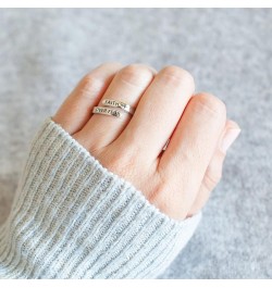 Faith Over Fear Sterling Silver Ring for Women Girls Men Inspirational Ring Cross Wrap Finger Band Open Statement Ring Layere...