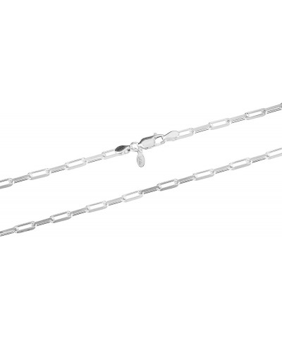 925 Sterling Silver Italian Jewelry Trendy Gift 3 MM, 3.5 MM, 4.5 MM Diamond-Cut PaperClip Link Chain Necklace for Teen Women...