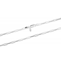 925 Sterling Silver Italian Jewelry Trendy Gift 3 MM, 3.5 MM, 4.5 MM Diamond-Cut PaperClip Link Chain Necklace for Teen Women...