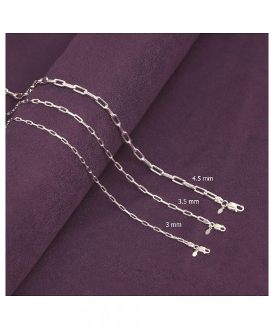 925 Sterling Silver Italian Jewelry Trendy Gift 3 MM, 3.5 MM, 4.5 MM Diamond-Cut PaperClip Link Chain Necklace for Teen Women...