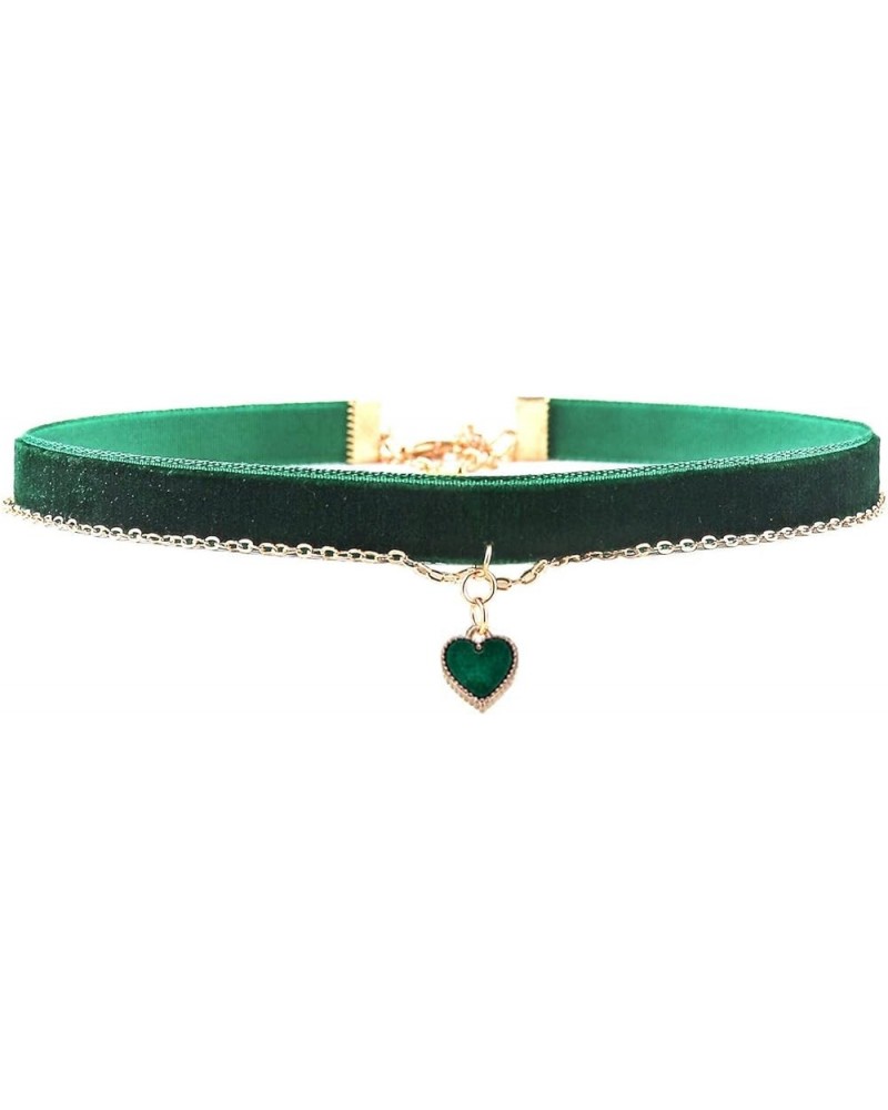 Love Heart Velvet Choker Collar Necklace Adjustable Retro Knot Clavicle Chain Necklace for Women Girl Teen Wedding Party Jewe...