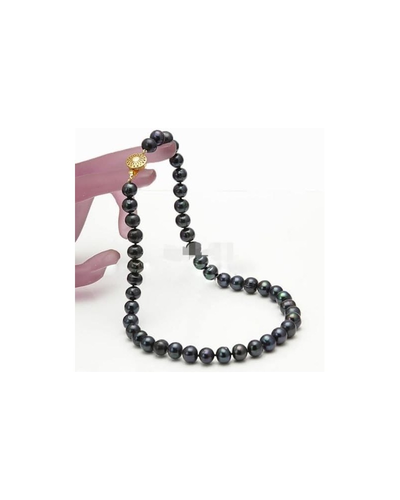 Genuine 8-9mm Natural Black Cultured Freshwater Pearl Necklace 18-25 - (Item Length:20 in) 25 in $14.21 Necklaces