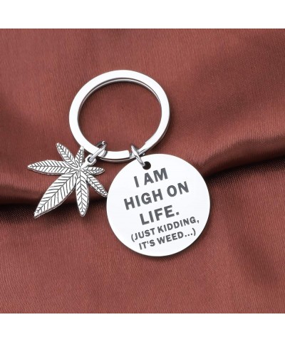 Marijuana Weed Gift Marijuana Leaf Keychain 420 Gift I am High On Life Just Kidding It's Weed Marijuana Pot Leaf Gift Weed Ks...