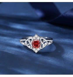 Birthstone Cubic Zirconia Gifts Anniversary Celtic Ring Celtic Knot Birthday Rings Stone Women's Gift Christmas Engraved Jewe...