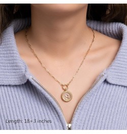 Women 's Fashion Freshwater Pearl Necklace, Mother 's Chain, Double Layer Initial Chain, 14k Gold Plated Necklace Hypoallerge...